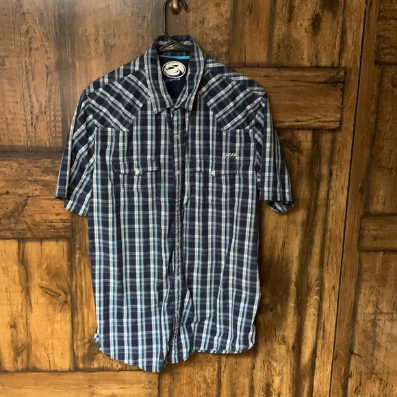 Kirra Western Pearl Snap Short Sleeve button up size Large - Picture 1 of 4